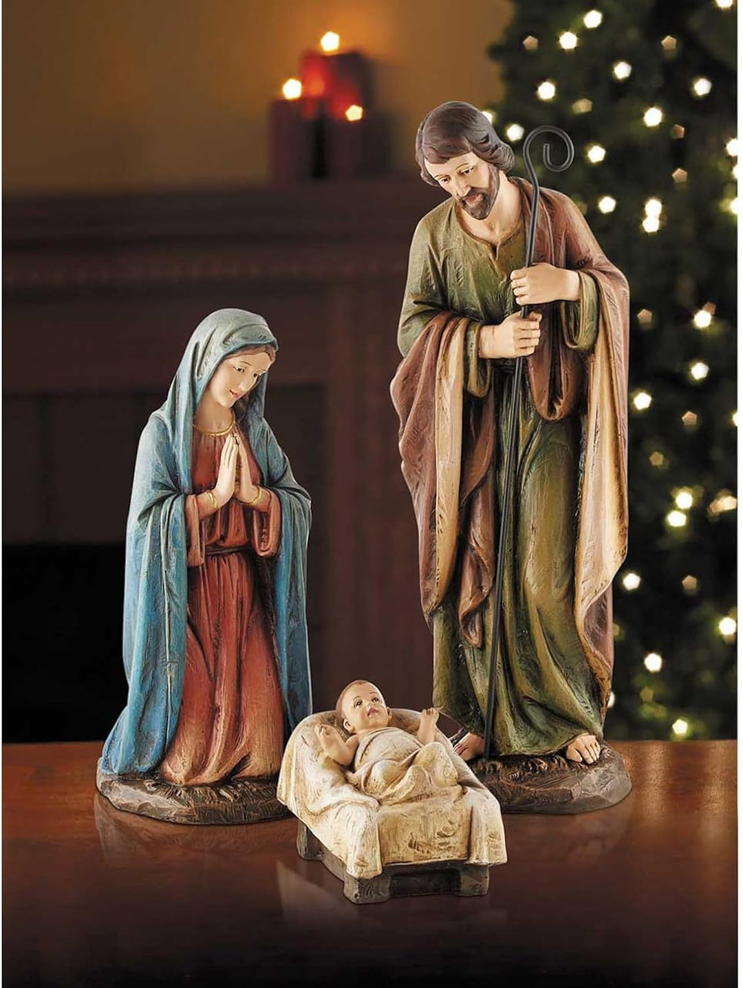Avalon Gallery Weihnachtskrippensets für Weihnachten, handbemalte Weihnachtskrippe, 40,6 cm Massstab