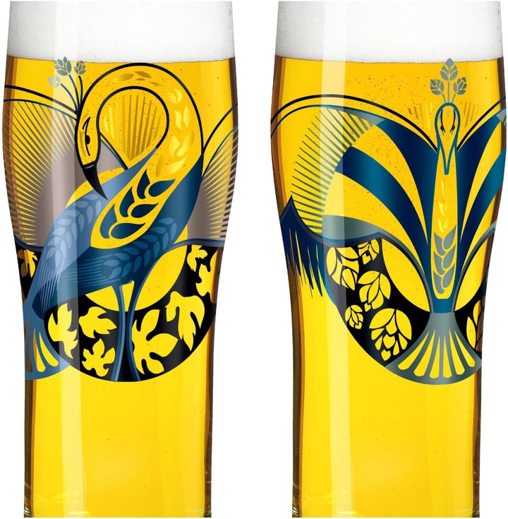 RITZENHOFF 3781004 Trinkglas universal 600 ml - Serie Brauchzeit Nr. 4 – 2 Stk. mit abgestimmtem Mot