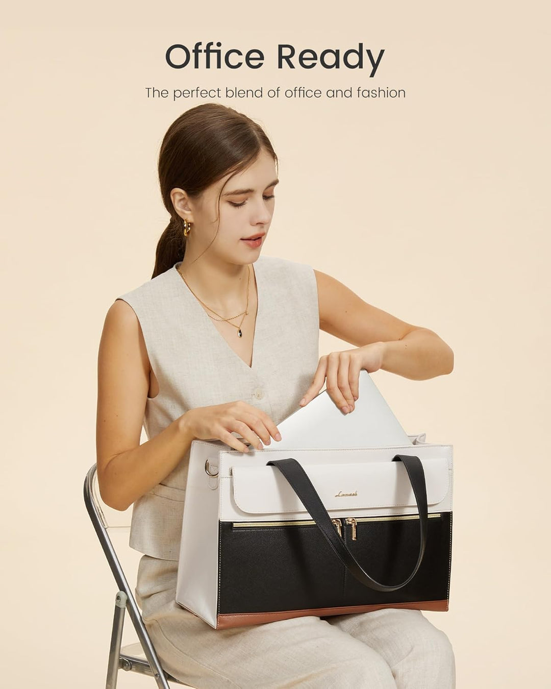 LOVEVOOK Laptoptasche 15,6 Zoll Handtasche Damen, Arbeitstasche Aktentasche Lehrertasche Gross, PU L