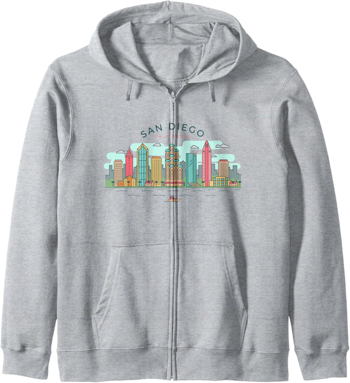 Skyline San Diego Vintage San Diego California Kapuzenjacke