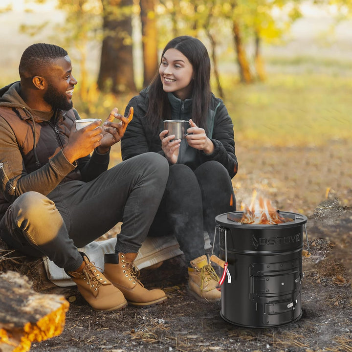 OSTOVE PRO Raketenofen - Das PRO Model mit 2 Kammern für Holz oder Kohle/Biomasse - Ideal für Campin