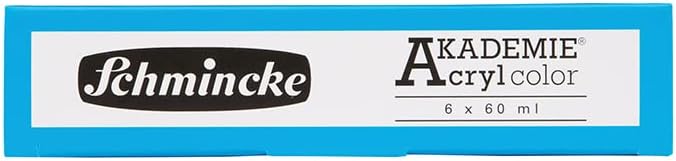 Schmincke – AKADEMIE® Acryl, 6 x 60 ml-Tuben, 76 759 097, kleines Basis-Kartonset, brillante, farbst