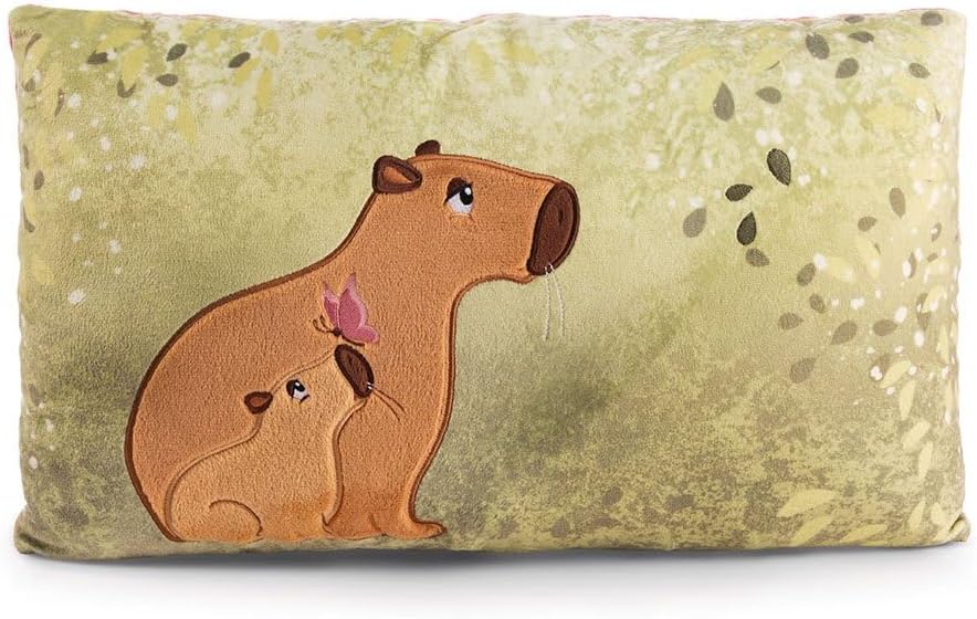 NICI Kuschelkissen Capybara Capy-Barbara 43 x 25cm - Flauschiges Capybara Kuscheltier Kissen für Mäd