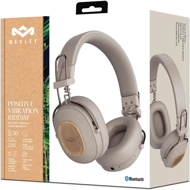 House of Marley Positive Vibration Riddim kabellose On-Ear Bluetooth Kopfhörer - 50 Std. Spielzeit,