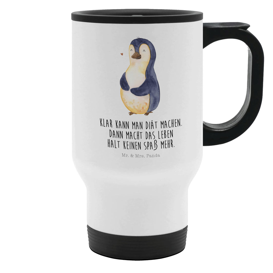 Mr. &amp; Mrs. Panda Thermobecher Pinguin Diät - Geschenk, Kaffeetasse zum Mitnehmen, foodbaby, kugelrun