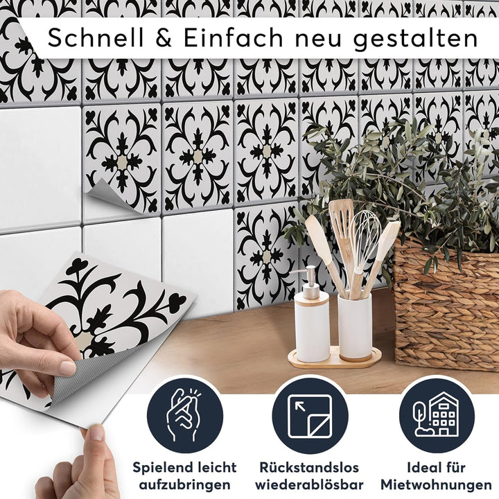 CREATISTO Klebefliesen Stickerfliesen Fliesenfolie - Selbstklebende Fliesen Folie I Klebefliesen Dek