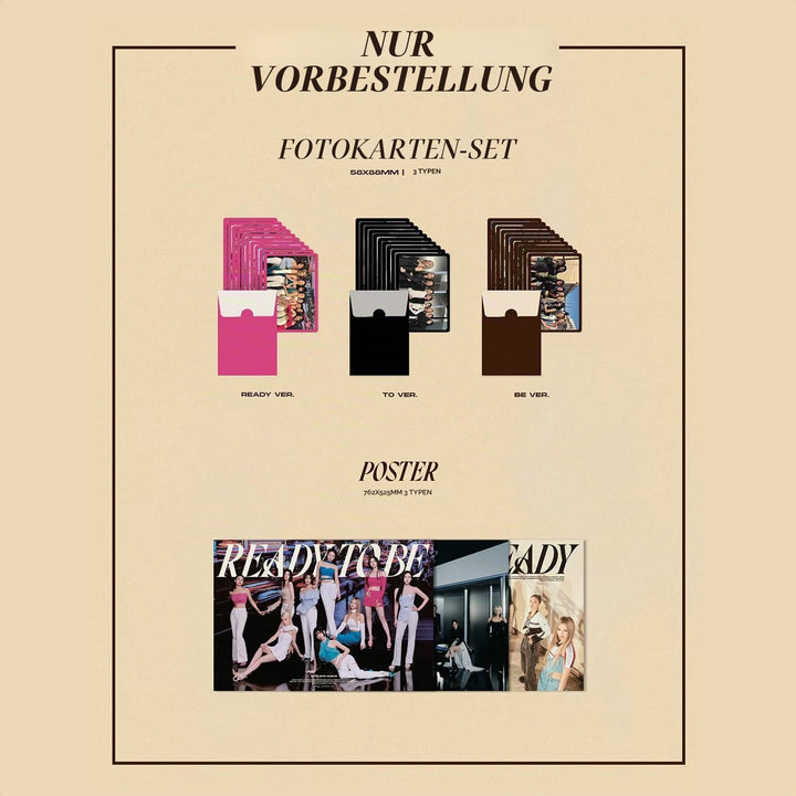 TWICE - 12th Mini Album [READY TO BE] (READY Ver.) Photobook + CD-R + Folded Poster + Postcard + Mes