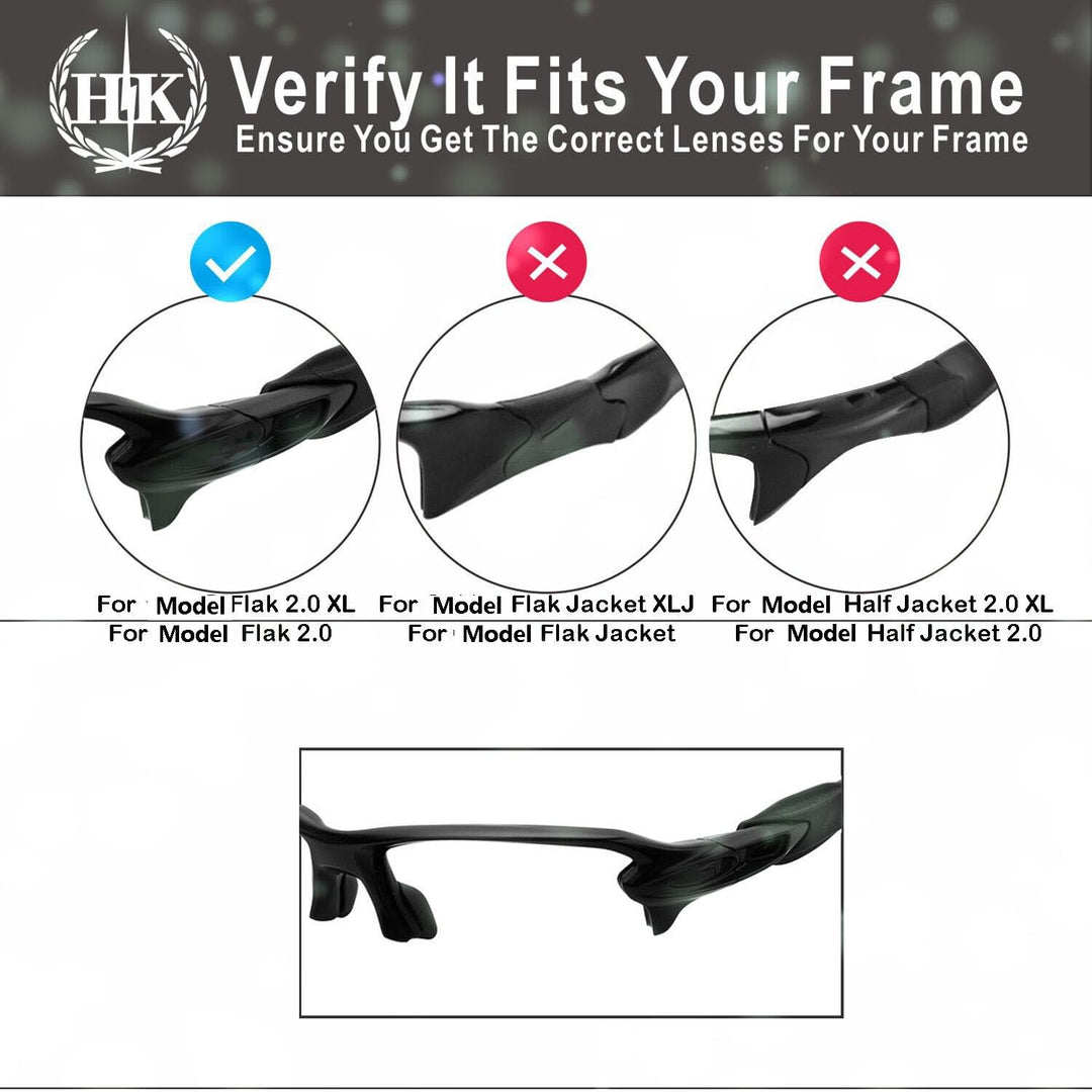 HKUCO Mens Replacement Lenses For Oakley Flak 2.0-3 pair