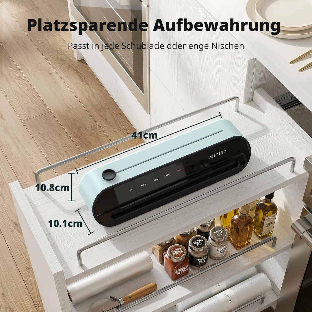 AIRMSEN 6-in-1 Vakuumiergerät Vollautomatisch mit Aufblasfunktion, Leistungsstarke Tiefenabsaugung,