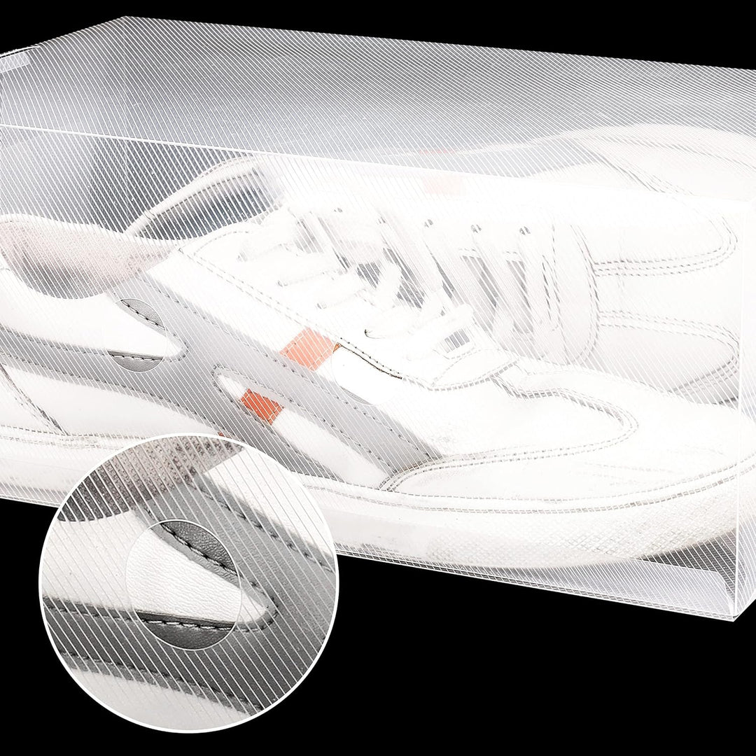 Kurtzy 10er Packung Durchsichtige Kunststoff-Schuhboxen 33x20x13cm - Geeignet für Damen-, Herren- un