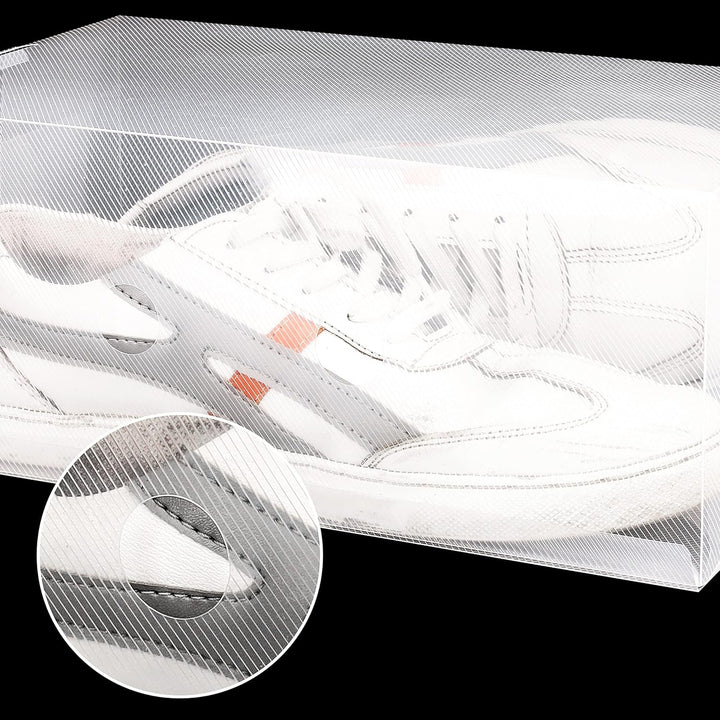 Kurtzy 10er Packung Durchsichtige Kunststoff-Schuhboxen 33x20x13cm - Geeignet für Damen-, Herren- un