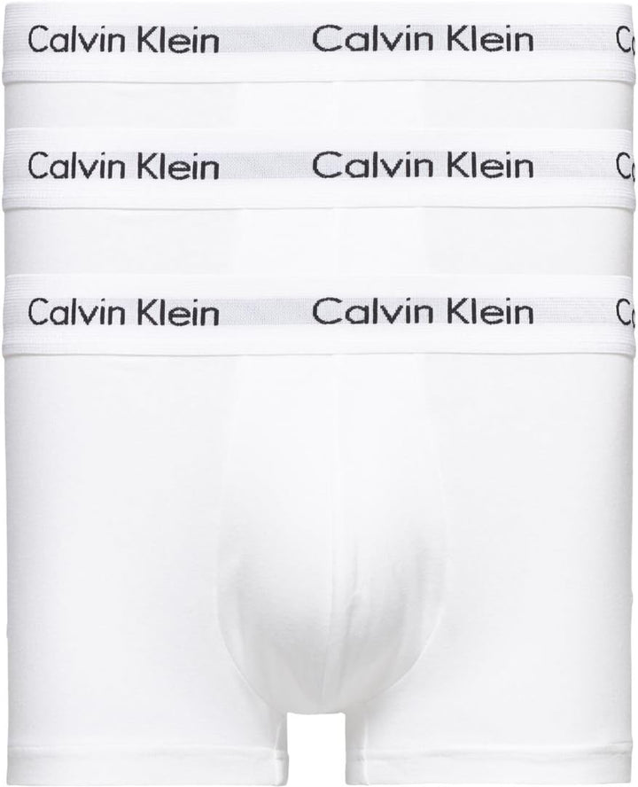 Calvin Klein Herren 3er Pack Boxershorts Low Rise Trunks Unterwäsche XL White/Black Logo, XL White/B