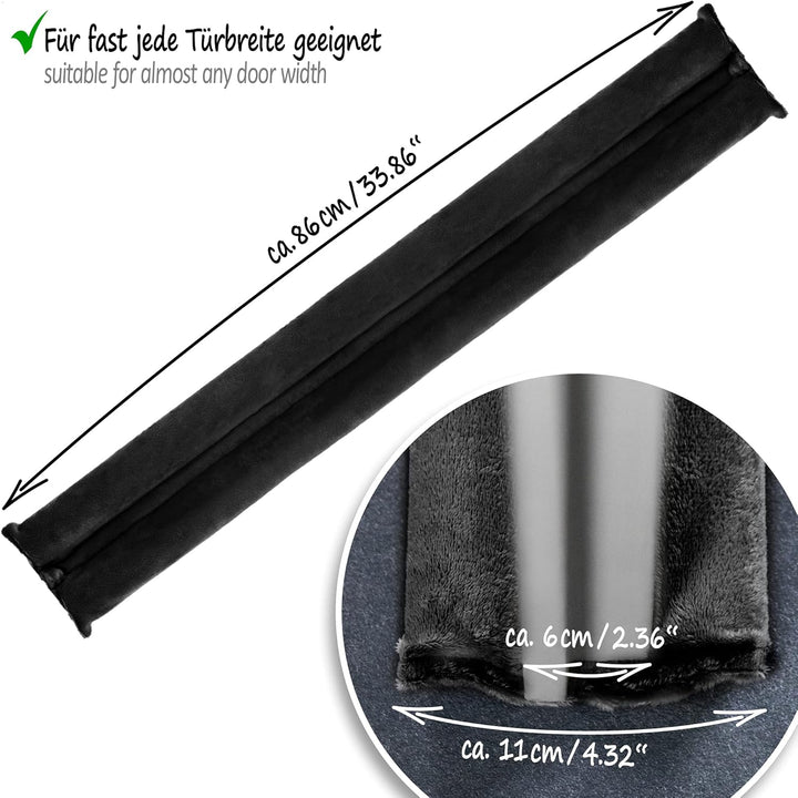 com-four® 2X Zugluftstopper für die Tür - Mikrofaser Türbodendichtung - Luftzugstopper mit Doppeldic