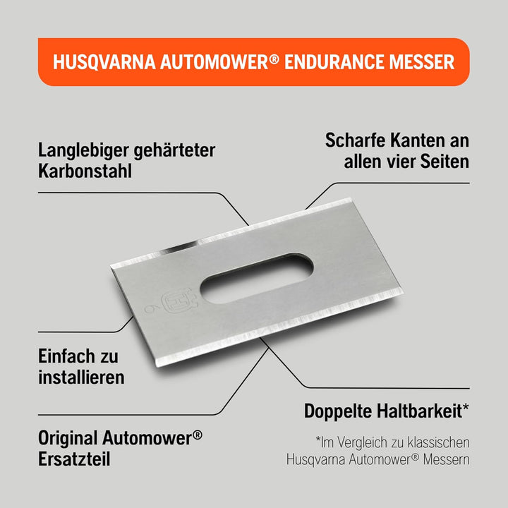 Husqvarna Automower Endurance Klingen | 6 Messer mit Schrauben | Langloch | Länger Haltbare Qualität