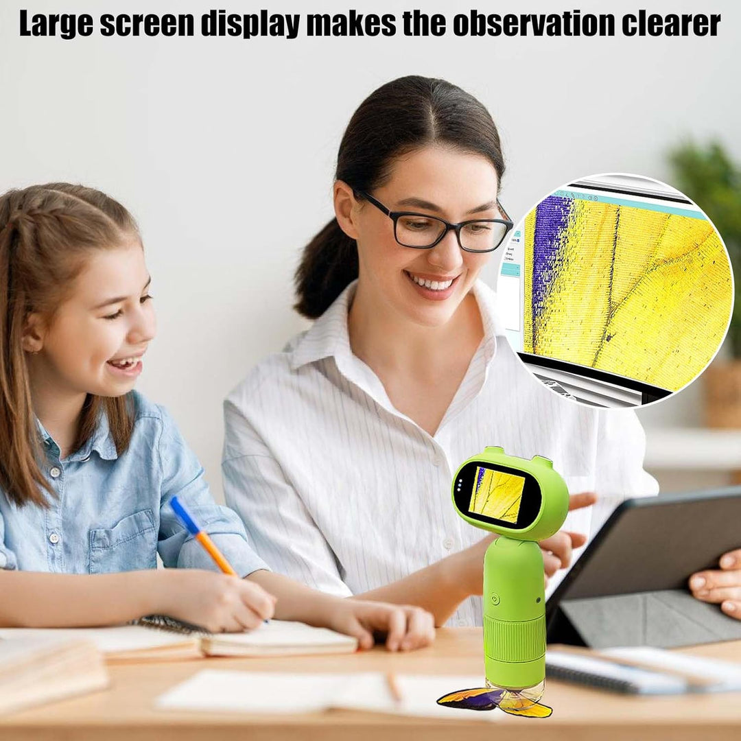 Handy-Mikroskop für Kinder, 1000X Digitales Mikroskop mit 2,0" IPS Bildschirm, Tragbares Taschenmikr