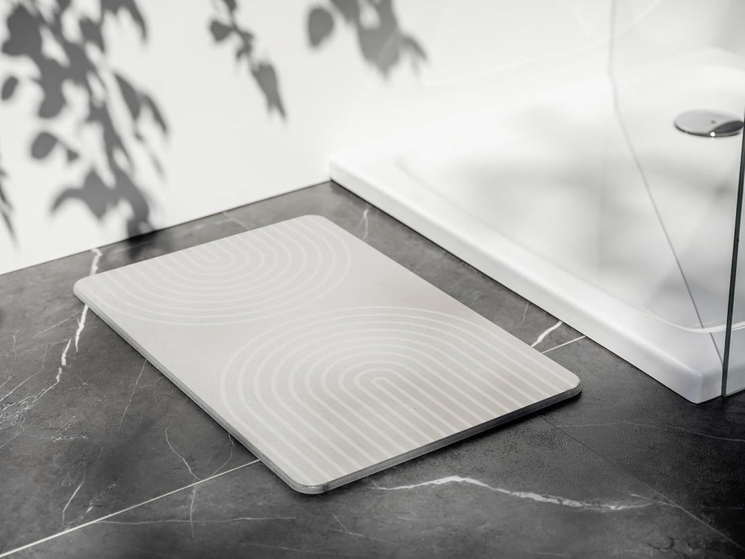 WENKO Badematte Mod. Nazca, aus natürlichem Diatomit, rutschfest, wasserabsorbierend und schnelltroc