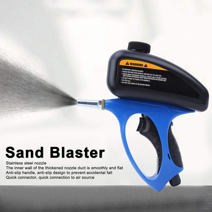 Handgehaltener Sandstrahler, pneumatischer Sandstrahler, rutschfest, rostfrei, Rostentferner für Obe