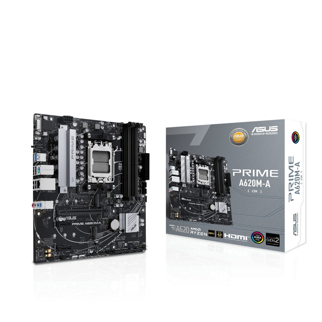 ASUS Prime A620M-A-CSM Mainboard Sockel AMD A620 (Ryzen 7000, micro-ATX, DDR5 Speicher, PCIe 4.0, BI