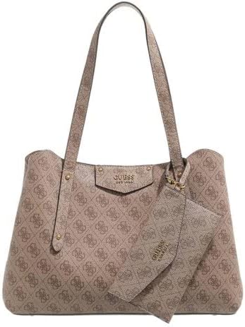 GUESS Damen Eco Brenton Girlfrie Tasche Latte Logo, Latte Logo