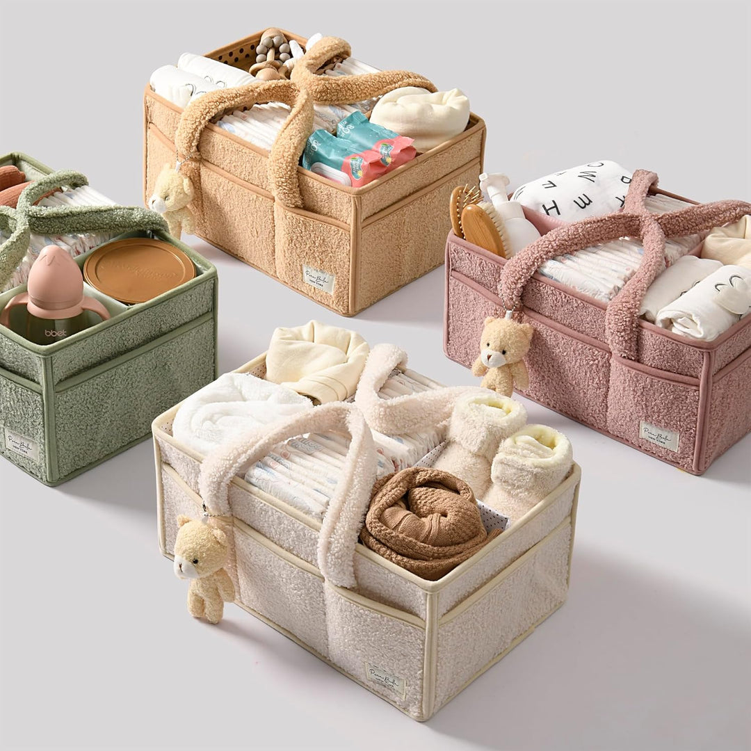 PeraBella Baby-Windel-Caddy Organizer für Wickeltisch, Baby-Aufbewahrungskorb für Windeln und Feucht