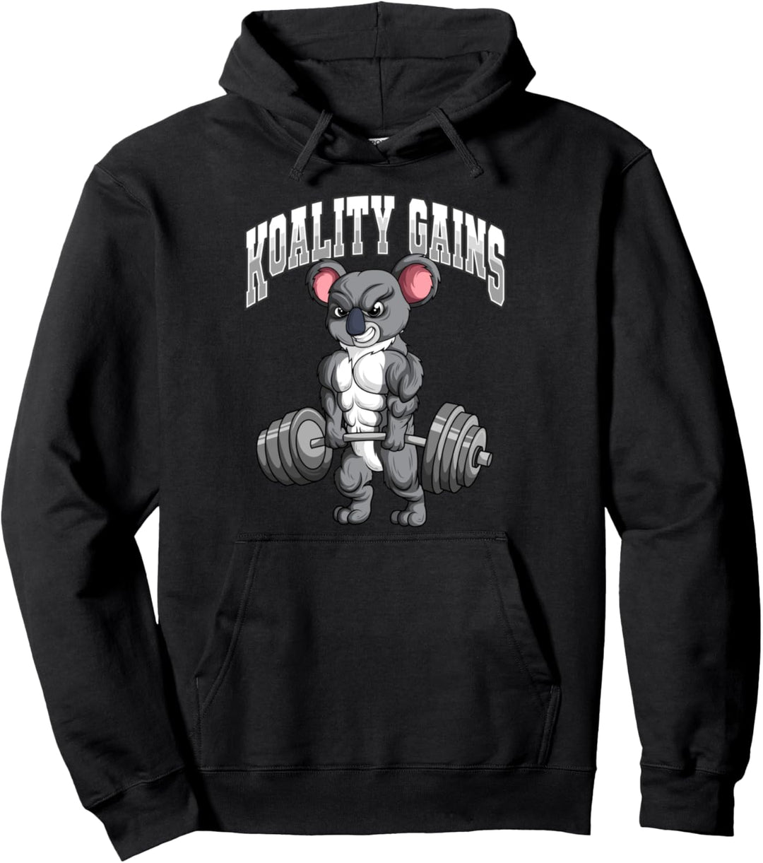 Koality Gains Fitness Gym Koala Bodybuilding Pullover Hoodie