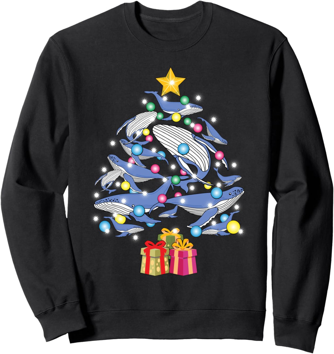 Buckel Blauwal Weihnachtsbaum 2020. Wale Weihnachten Sweatshirt