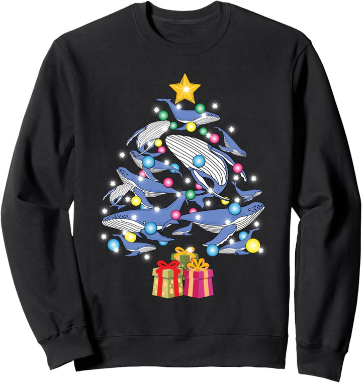 Buckel Blauwal Weihnachtsbaum 2020. Wale Weihnachten Sweatshirt