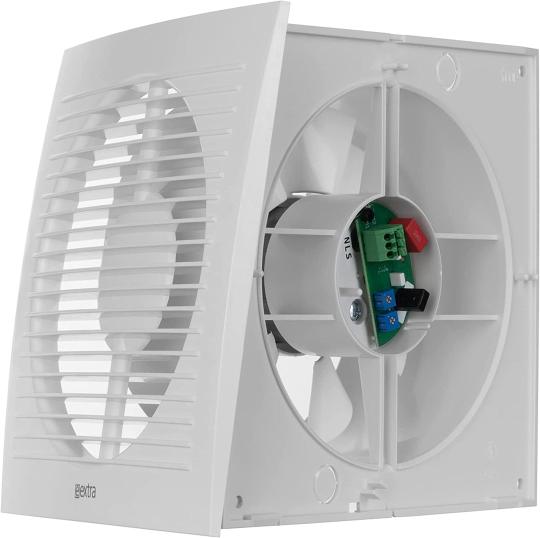 Ø 150mm Weiss Badlüfter mit Timer und Feuchtesensor - Lüfter für Effiziente Belüftung im Bad Kuche W