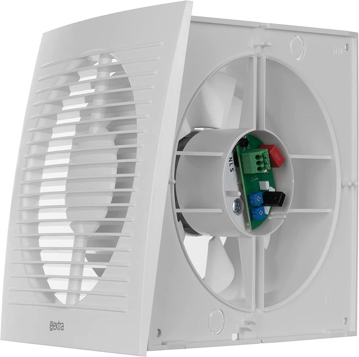 Ø 150mm Weiss Badlüfter mit Timer und Feuchtesensor - Lüfter für Effiziente Belüftung im Bad Kuche W