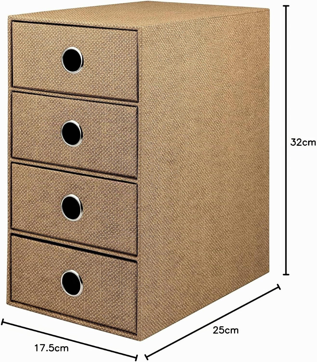 Rössler 1524452604 - S.O.H.O. 4er Schubladenbox für DIN A5, mit Griffloch, Special Line Hazelnut, 25