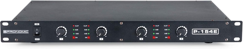 Pronomic P-154E MKII Endstufe - 4-Kanal Endstufe - Leistung RMS/4 Ohm: 4x 150 Watt - Besonders geeig