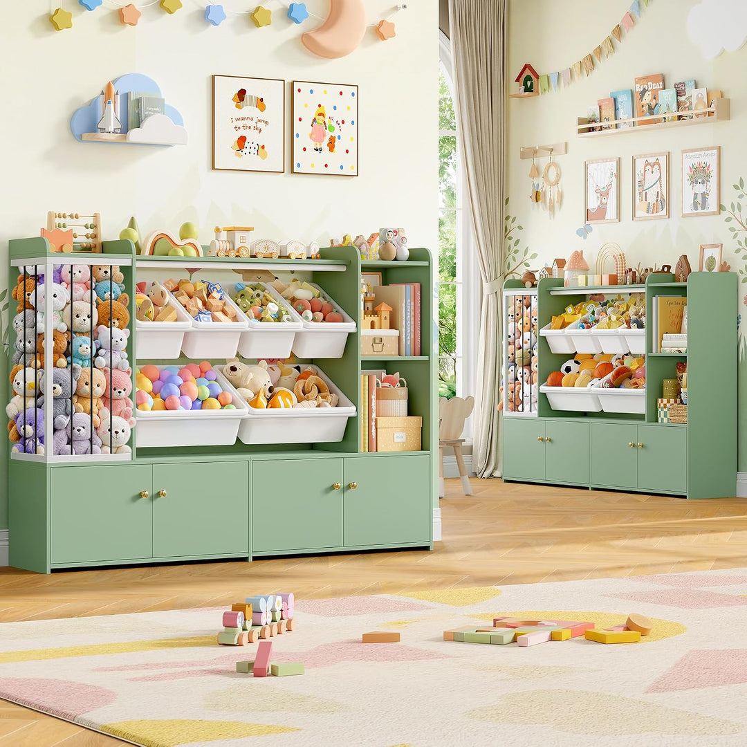 FOREHILL 137cm Kinderregal für Kuscheltier Aufbewahrung, Kinderzimmer Möbel | Kinderregal für Stofft