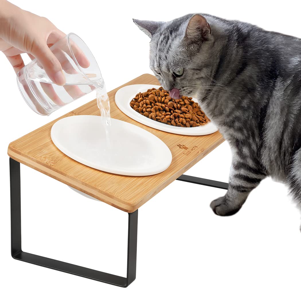 Futterstation Katzen Erhöht | Katzen Fressnapf Katze Erhöht | Ergonomischer Katzennapf Erhöht Kerami