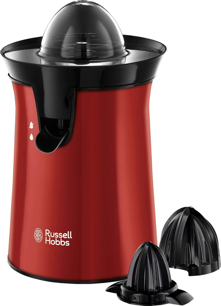 Russell Hobbs Orangenpresse & Zitruspresse elektrisch [links-& rechtsrotierend, 2 Presskegel für Zit