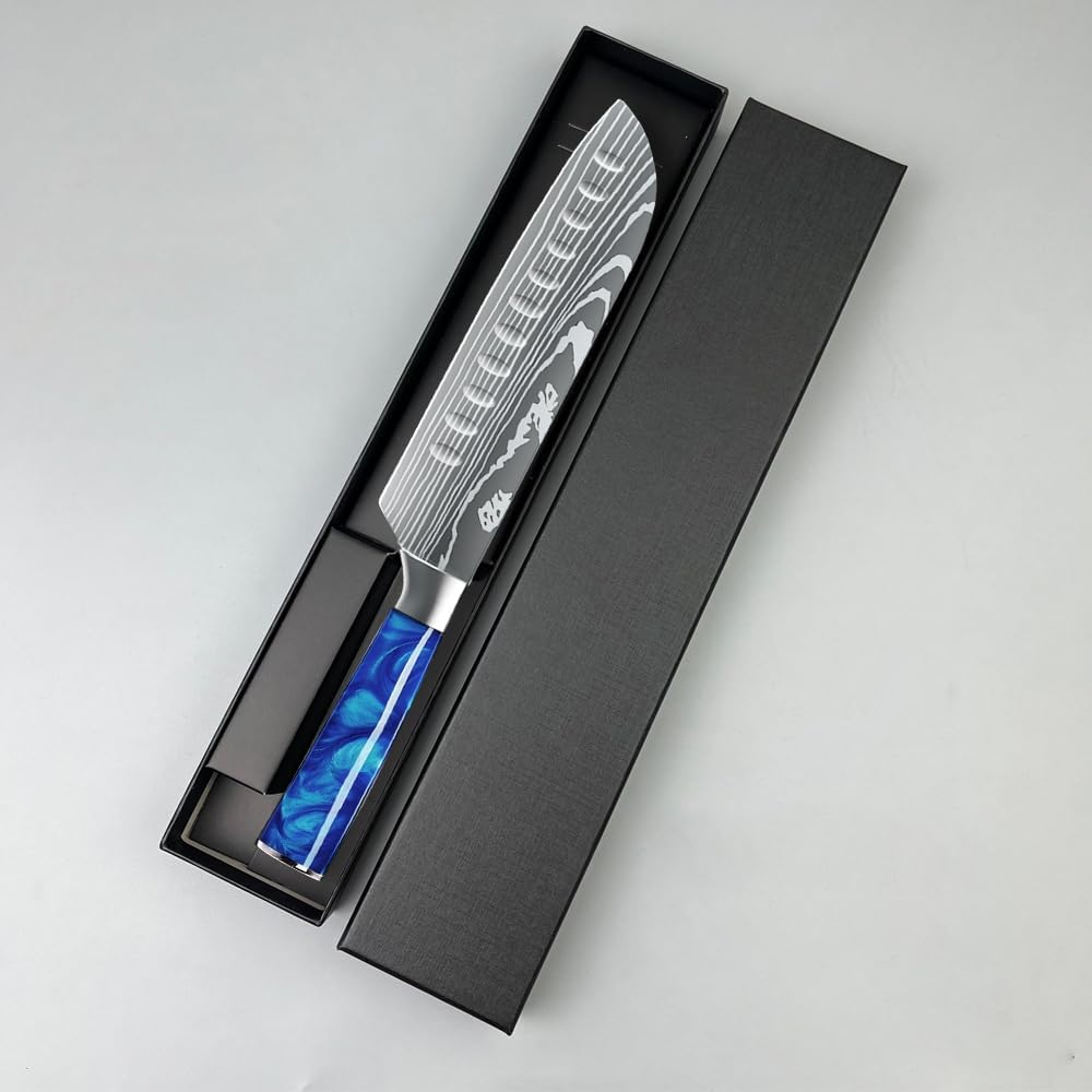 MDHAND Küchenmesser, Kochmesser Universalmesser 18cm Santoku Messer Küchenmesser Scharfe aus Deutsch
