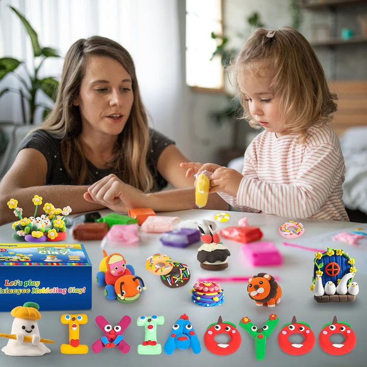 Modelliermasse Lufttrocknend - 158 Farben Knete Lufttrocknend für Kinder, Geschenk für Jungen und Mä