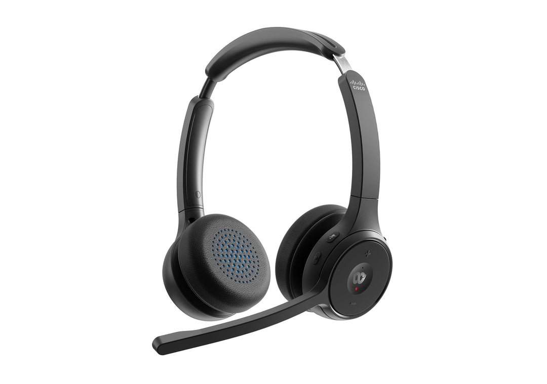 Cisco Headset 722, Wireless-Dual-On-Ear-Bluetooth-Headset mit Webex Taste, USB-A-HD-Bluetooth-Adapte
