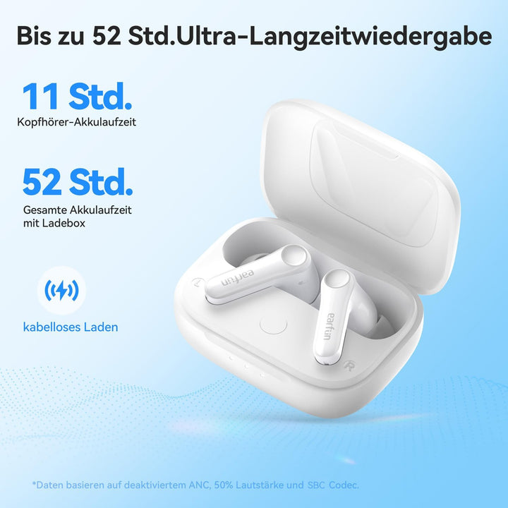 EarFun Air Pro 4 Bluetooth Kopfhörer mit Adaptive Hybride Geräuschunterdrückung, aptX Lossless, Hi-R