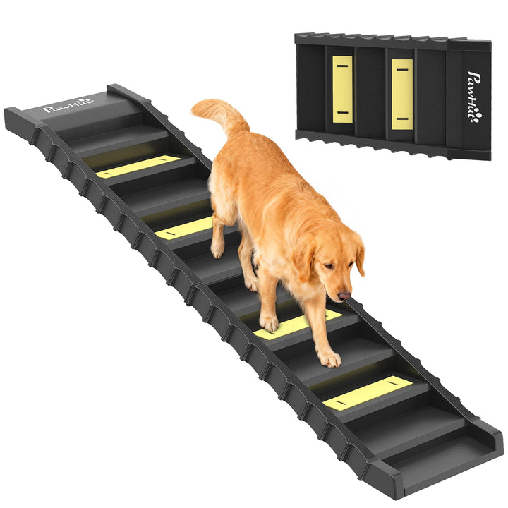 PawHut Hunderampe klappbar Hundetreppe Auto & SUV rutschfest Einstiegshilfe für Kofferraum, 154x40cm