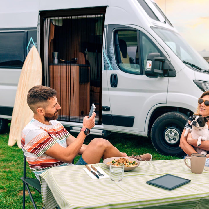 Moskitonetz Magnetisch für VW T5 T6 Schiebetür, Insektennetz & Auto-Fliegengitter mit Sonnenschutz u