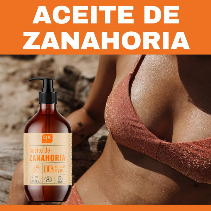 Qknatur – KAROTTENÖL 250 ml – 100% rein und natürlich – natürlicher Sonnenbräuner – spendet Feuchtig