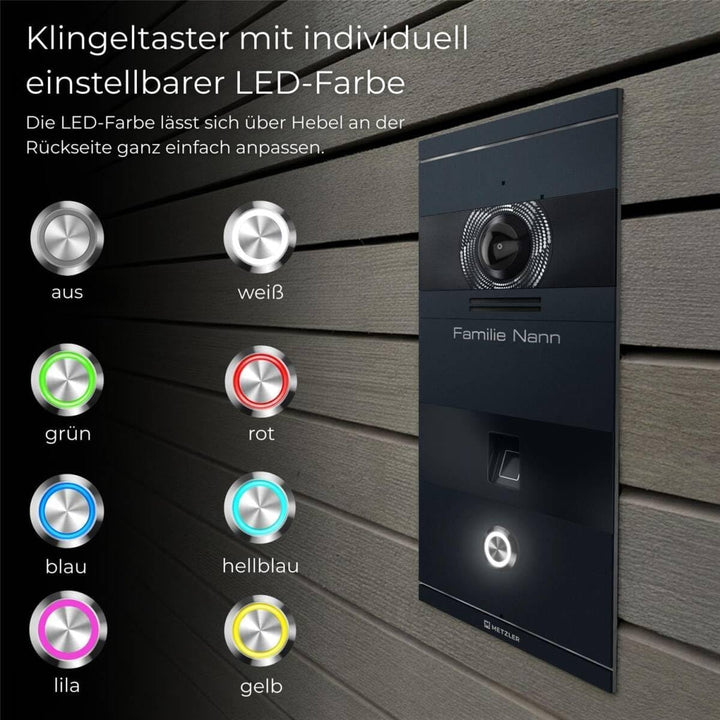 Metzler VDM10 2.0 Video Sprechanlage mit Kamera, Fingerprint, Smartphone App, SIP, LAN PoE, integrie