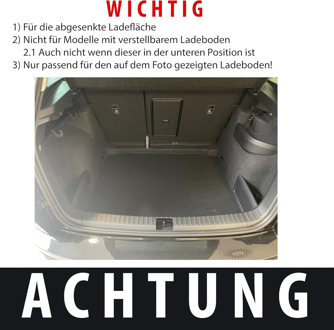 ELMASLINE 3D Gummimatten & Kofferraumwanne Set für Skoda Karoq | Wichtiger Hinweis: Nur für vertieft