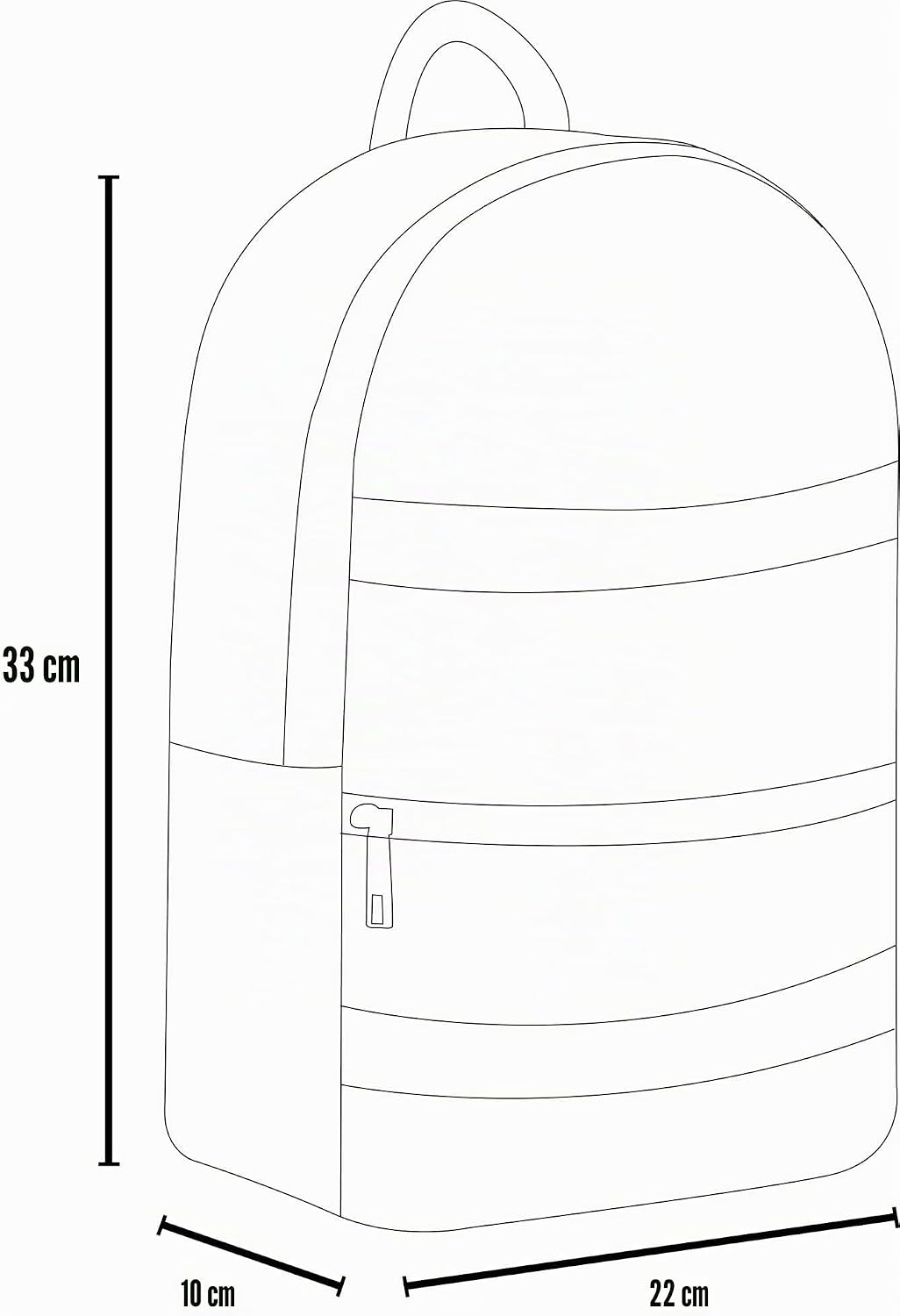 normani Kleiner Daypack Rucksack mit 5 Liter Volumen 33 x 22 x 10 cm - Alltagrucksack mit kompressio