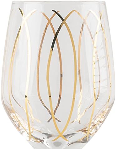 MIKASA Weingläser, Gold, 4 Stück (1er Pack), 6 Weissweingläser Gold, Weissweingläser Gold