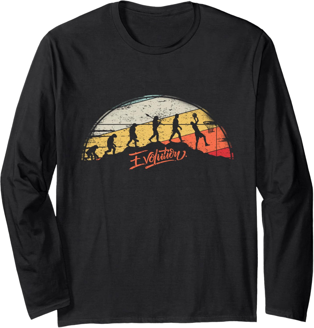 Retro Evolution Basketball Spieler Basketball Fans Langarmshirt