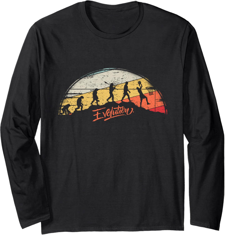 Retro Evolution Basketball Spieler Basketball Fans Langarmshirt