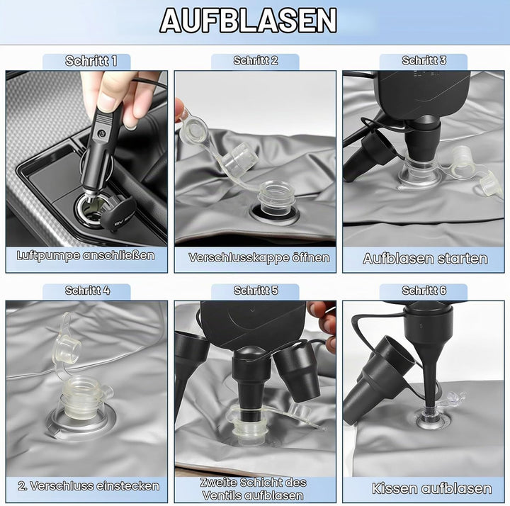 Auto Luftmatratze, SUV Aufblasbare Matratze Camping Bett 185X140X20cm Schwarz Full-Matratze, Schwarz