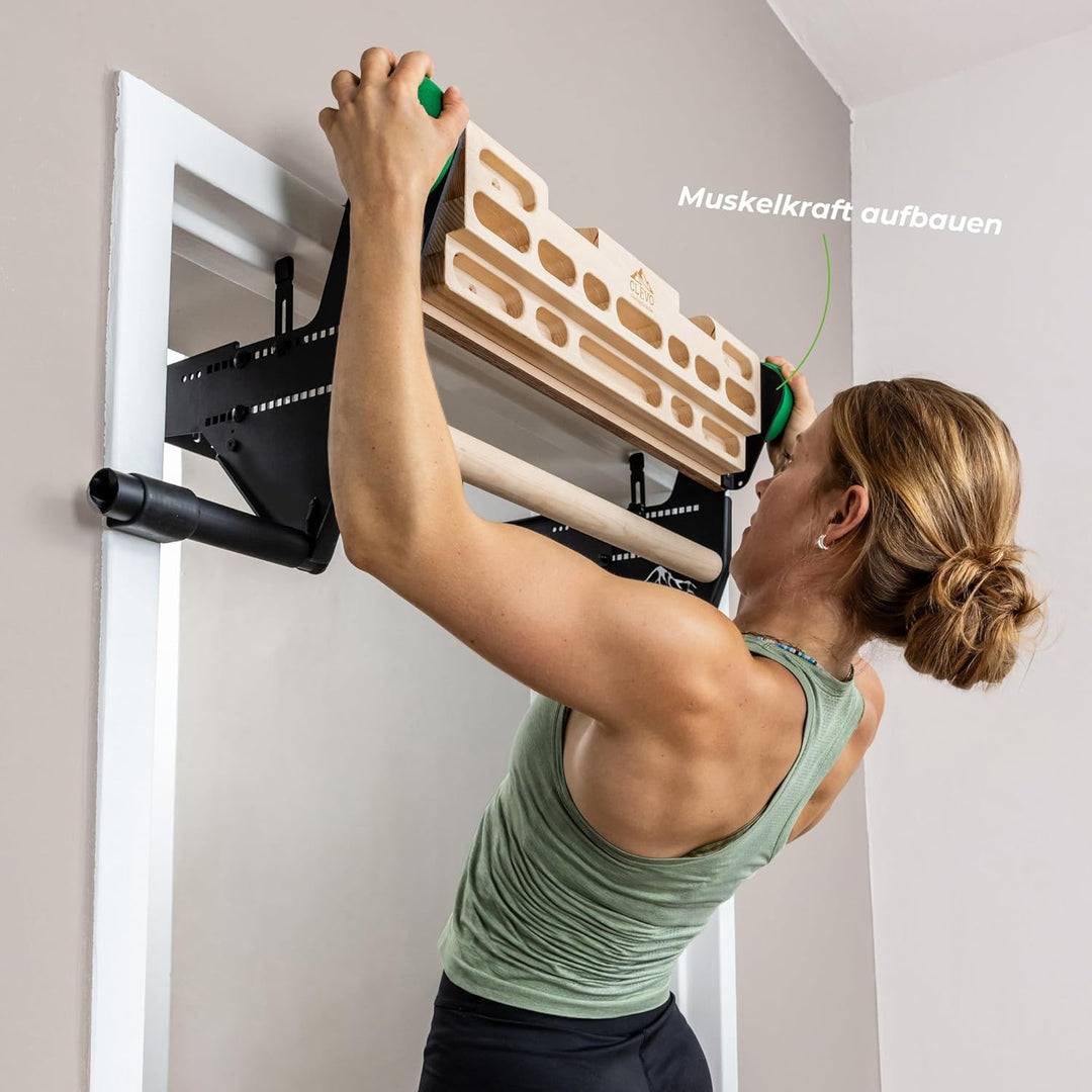 Clevo - Hangboard für Kletten und Bouldern - Climbing Trainingsboard Hangboard Klettern Aufhängung f
