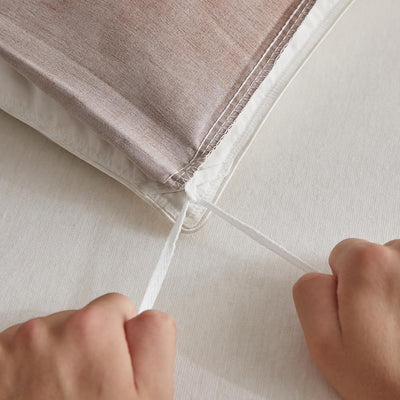 OLDBIAO Bettwäsche 155x220 cm 2er Set, Beige - Braun Farbverluaf Design, Weich Pflegeleicht Mikrofas